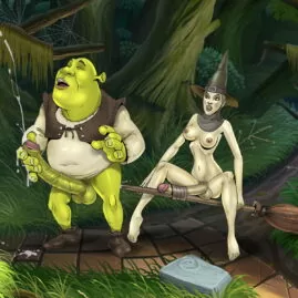 shrek r34 futanari jerking off