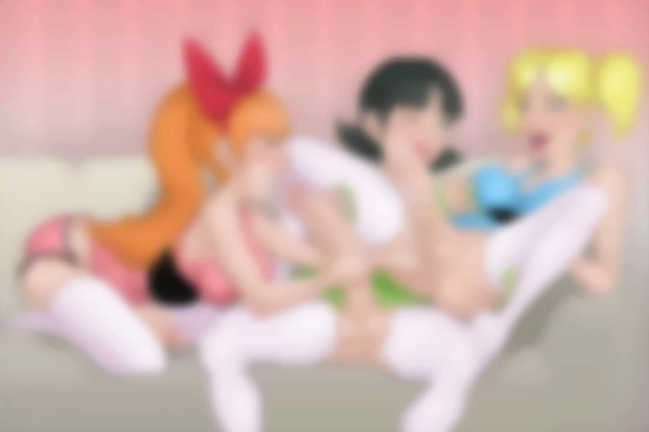 powerpuff girls futanari threesome blowjob cum